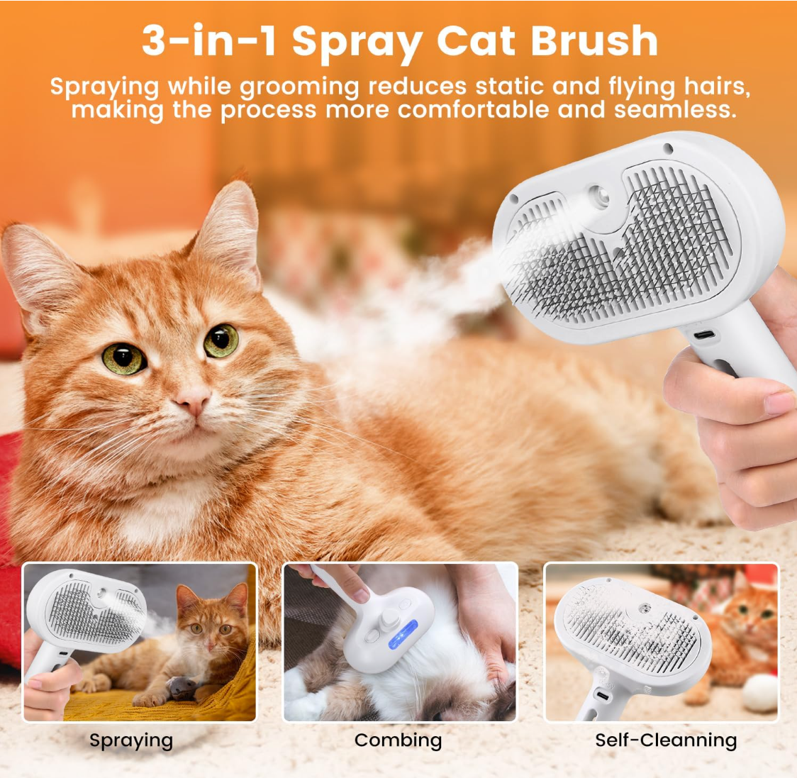 Cat and Dog Steam Grooming Brush